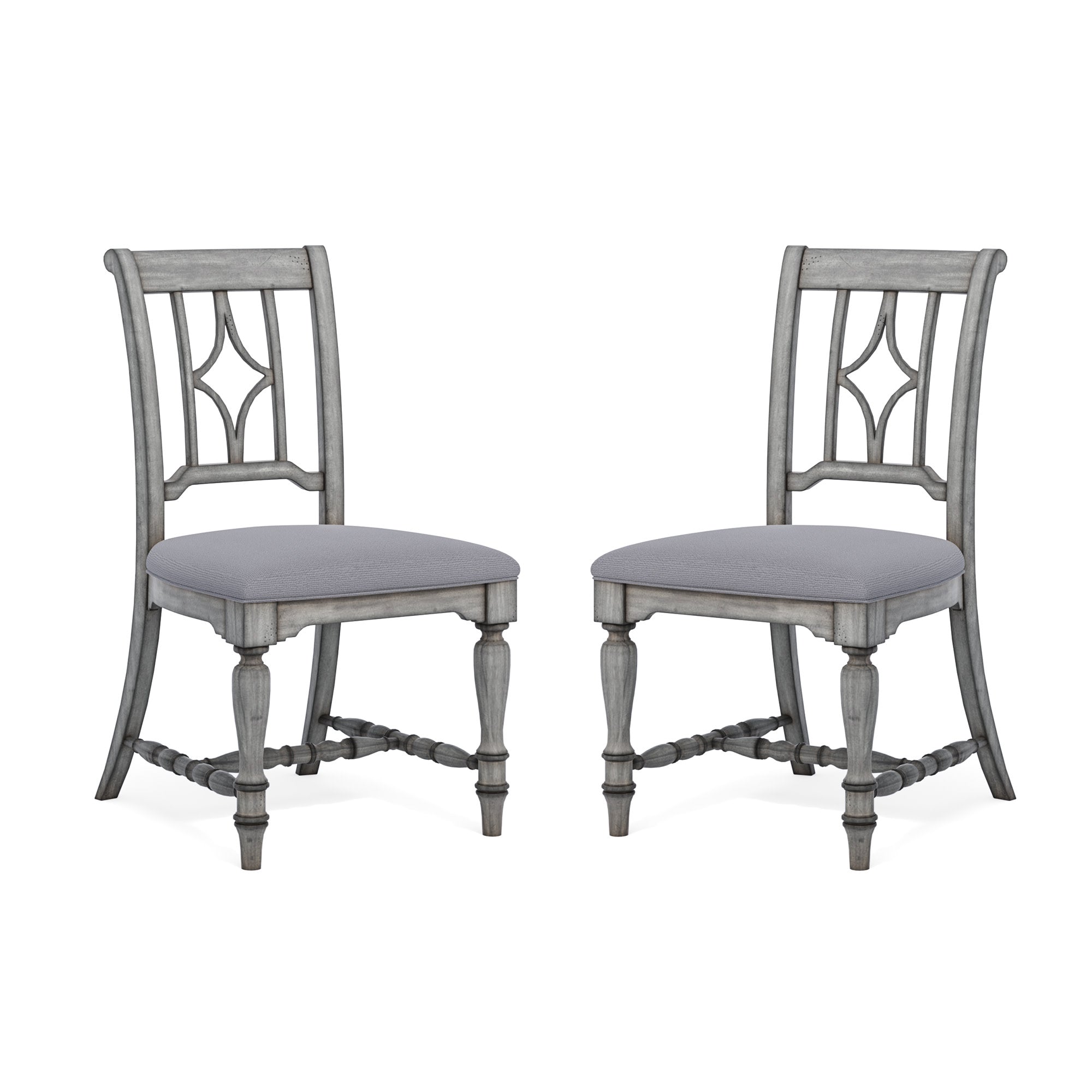 Plymouth Gray Pair of Armless Dining Chairs