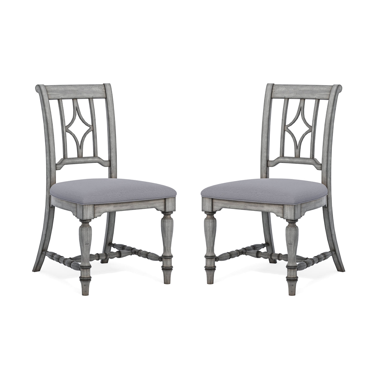 Plymouth Gray Pair of Armless Dining Chairs
