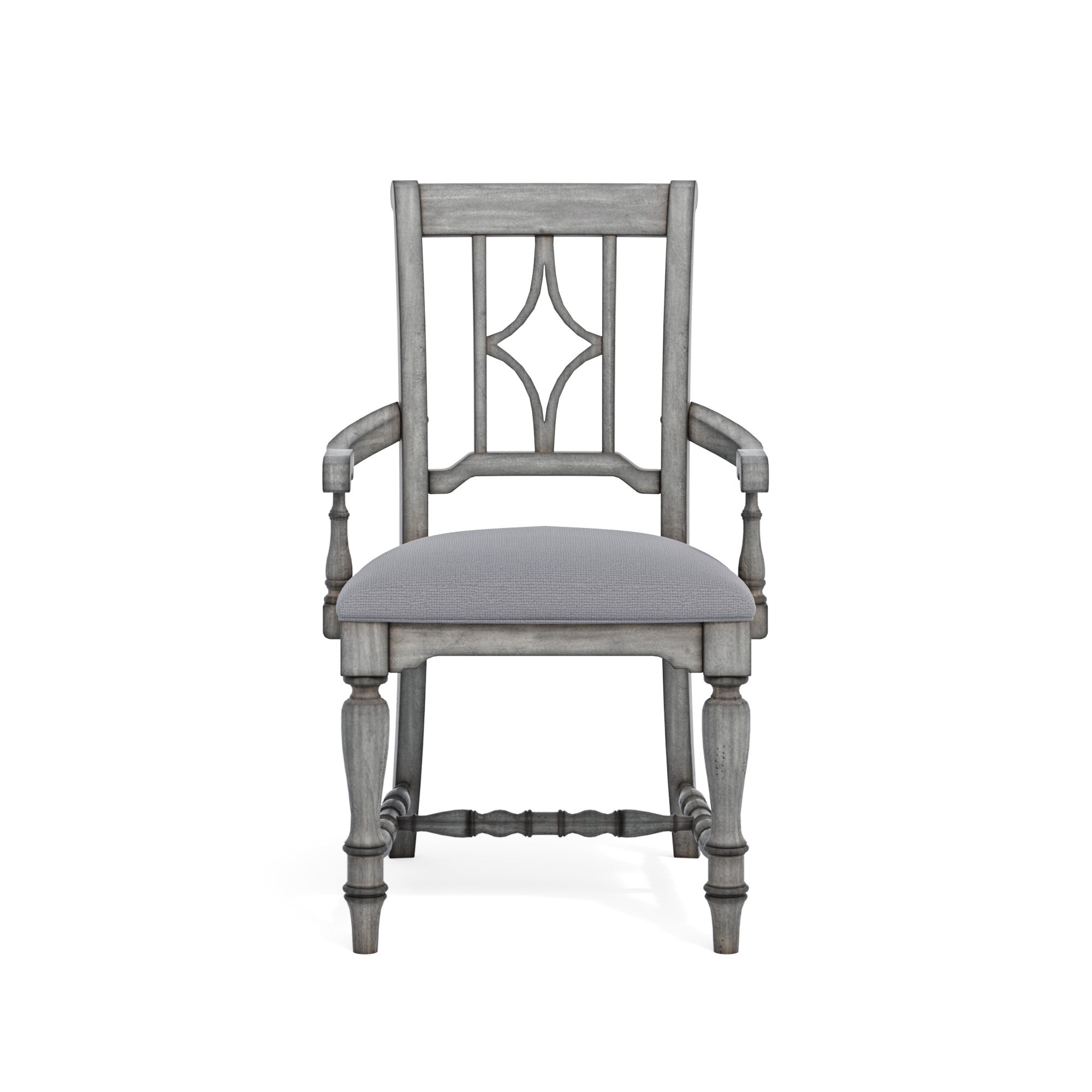 Plymouth Gray Pair of Upholstered Arm Dining Chairs
