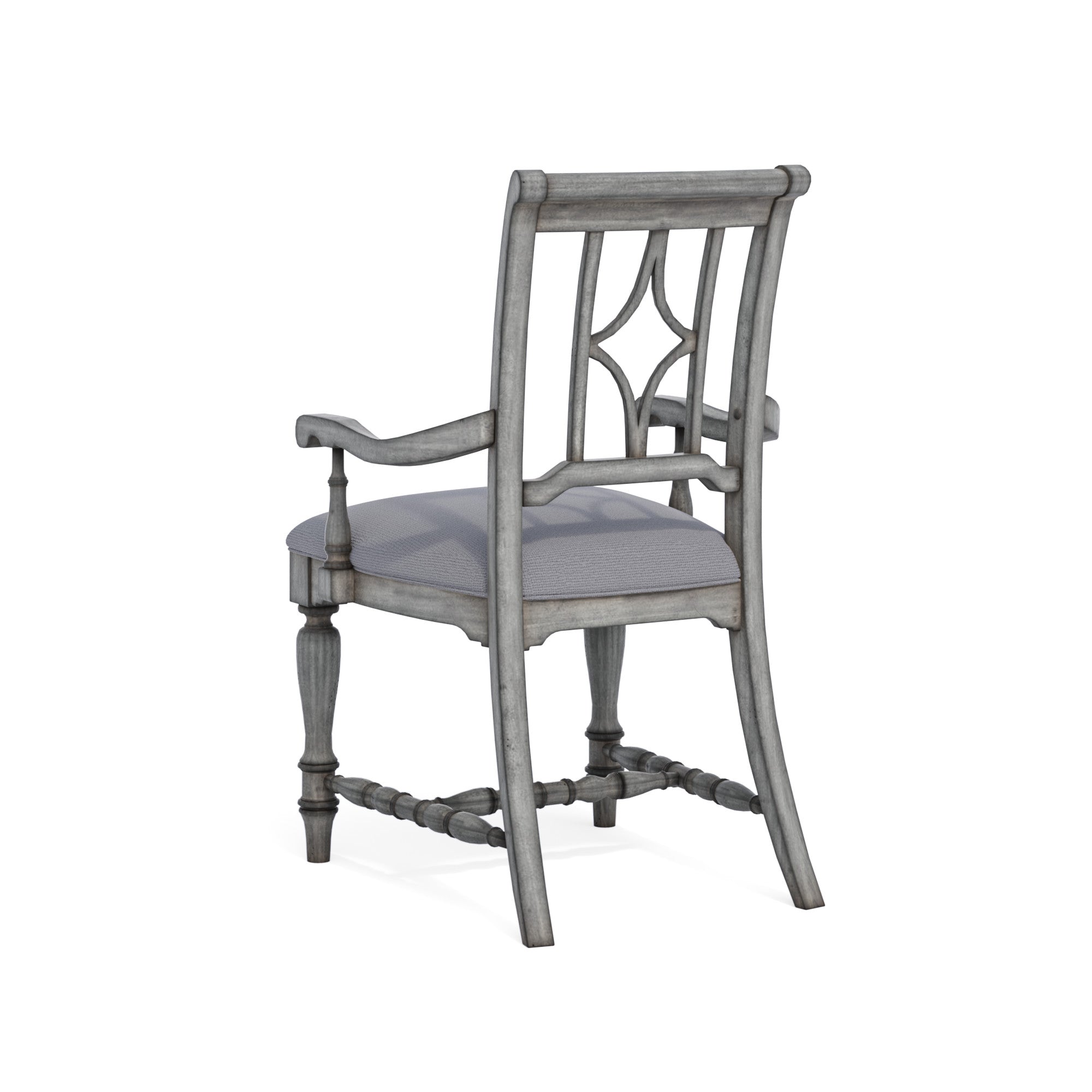 Plymouth Gray Pair of Upholstered Arm Dining Chairs