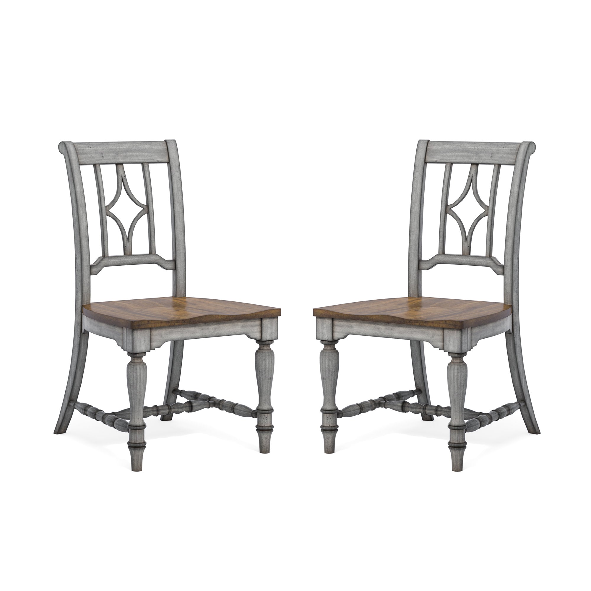 Plymouth Gray Pair of Armless Dining Chairs