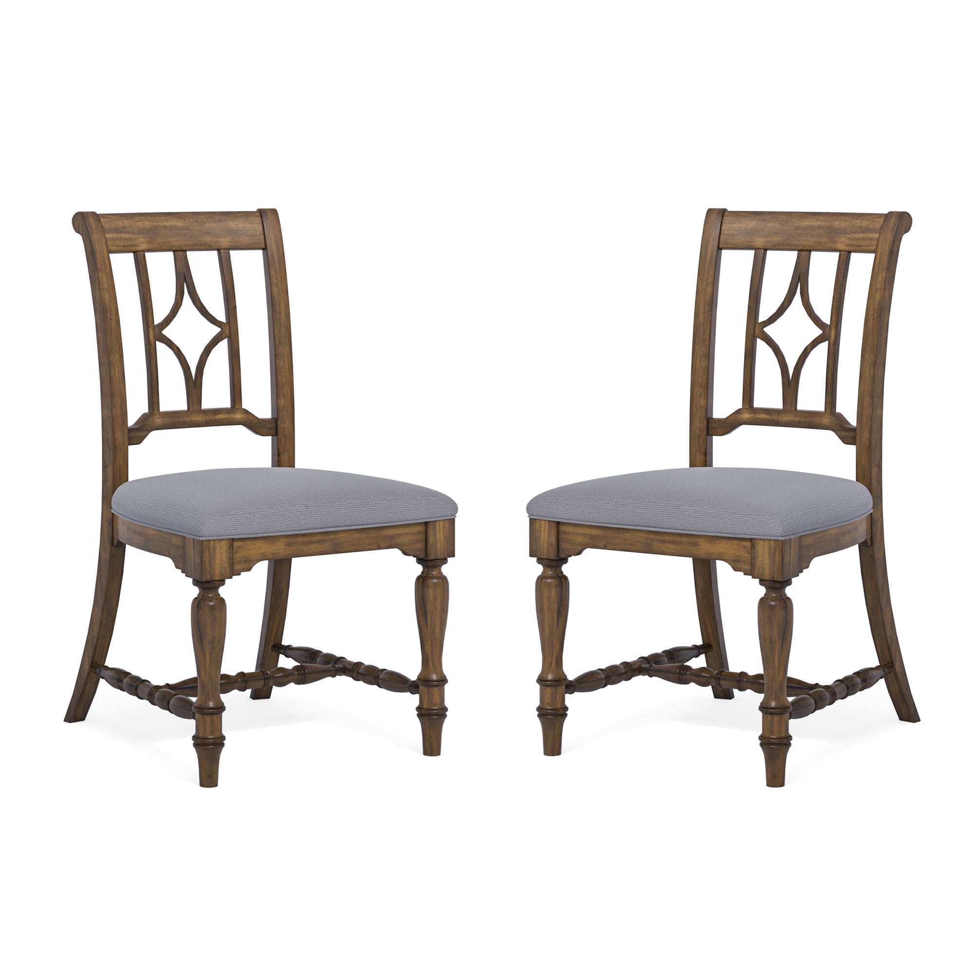 Plymouth Gray Pair of Upholstered Dining Chairs