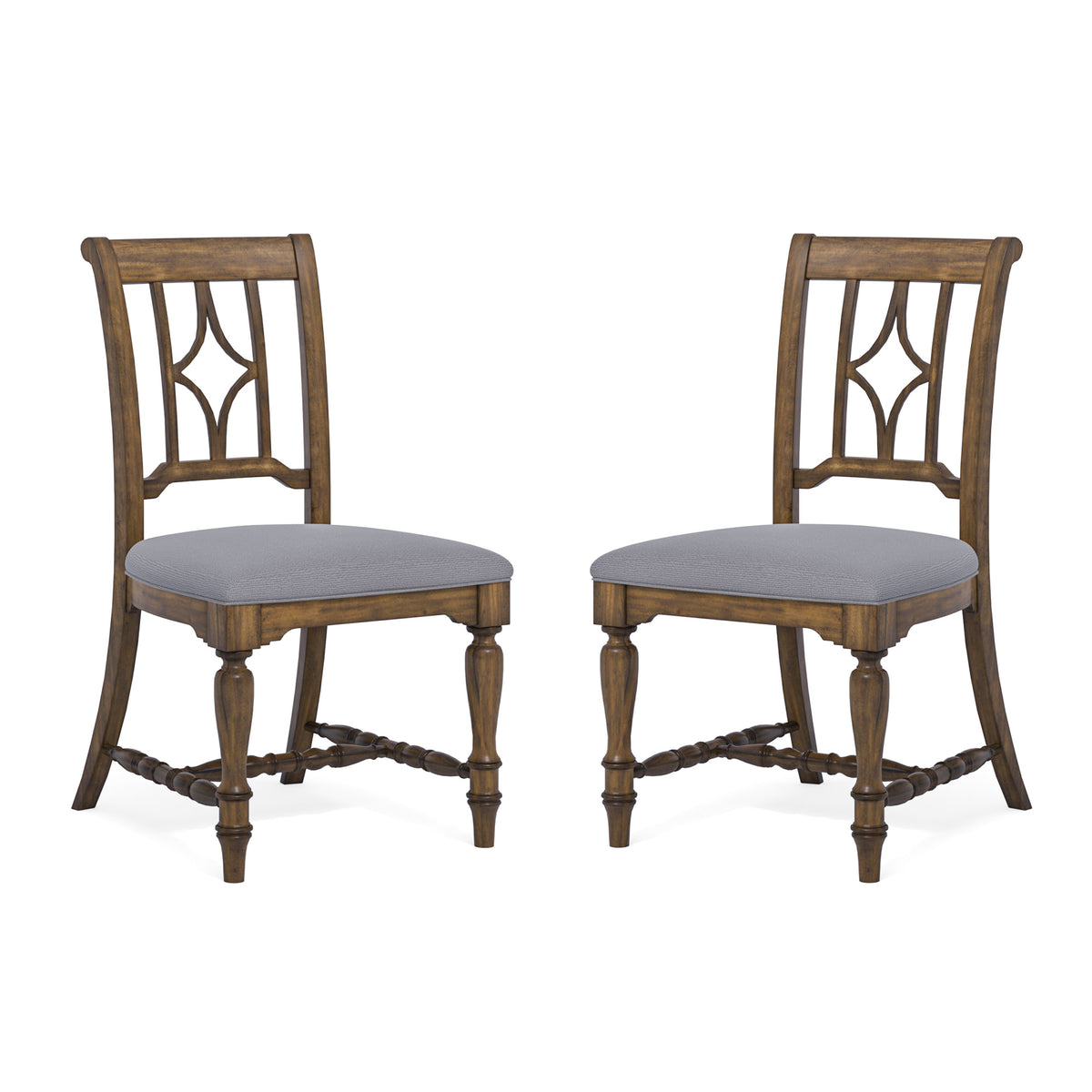 Plymouth Gray Pair of Upholstered Dining Chairs