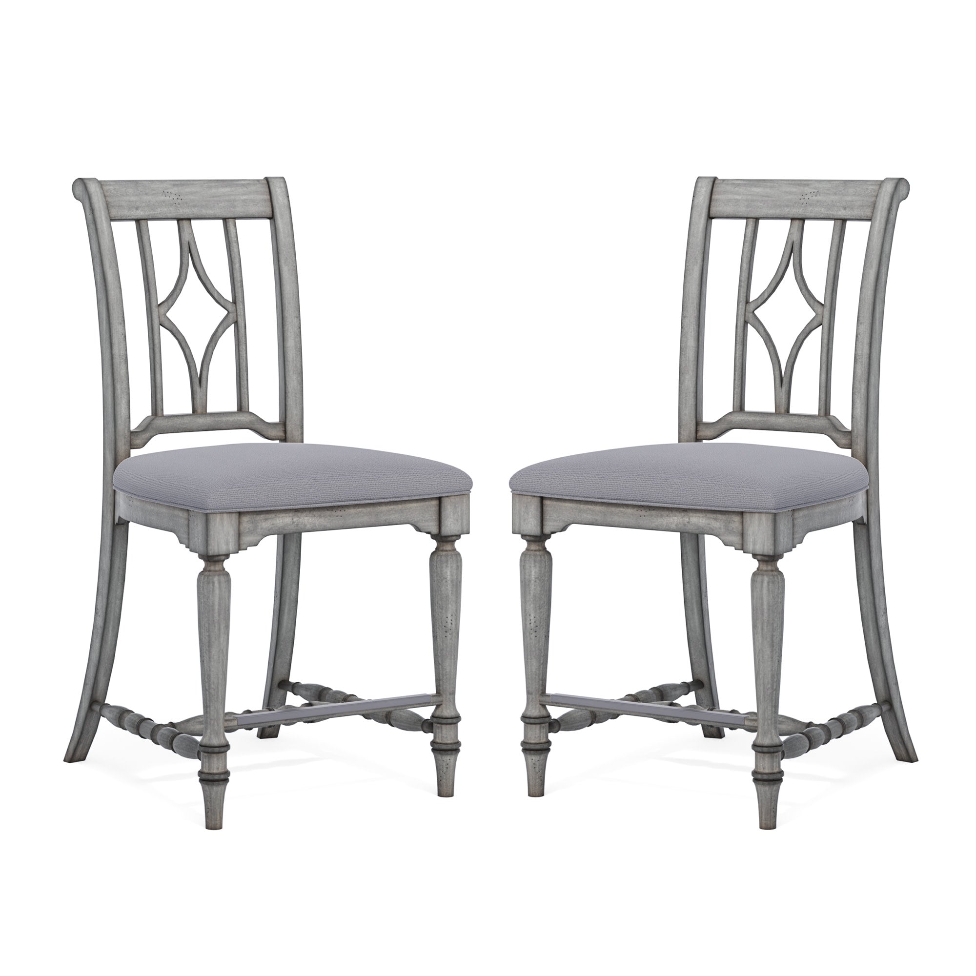 Plymouth Gray Pair of Armless Dining Chairs