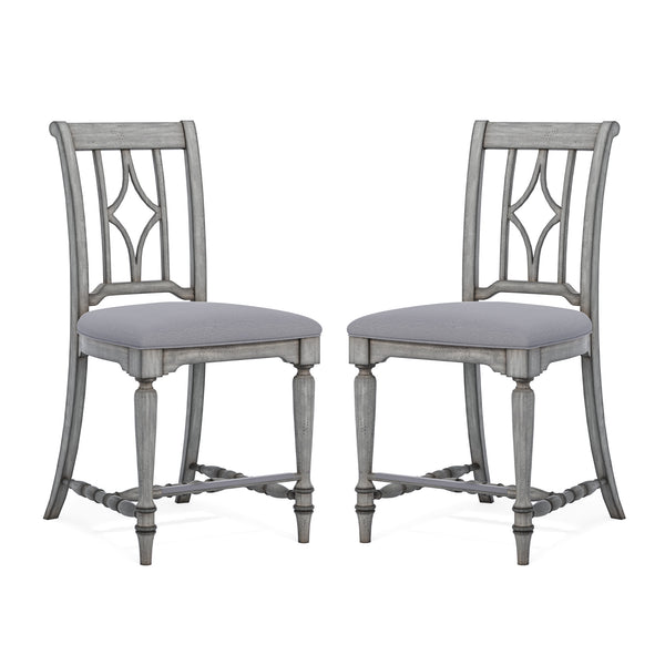 Plymouth Gray Pair of Armless Dining Chairs