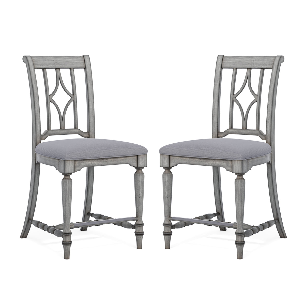 Plymouth Gray Pair of Armless Dining Chairs
